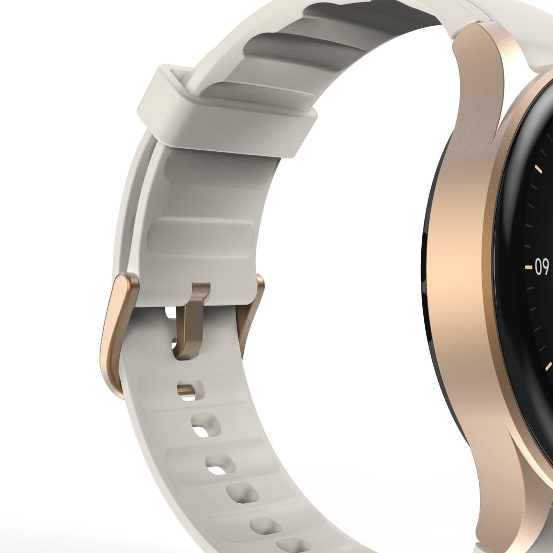 Hama | Reloj Inteligente 1.32" (Smartwatch Resistente al Agua IP68, GPS, análisis sueño, frecuencia Cardiaca, Monitor de hasta 100 Actividades, Pantalla táctil) Beige Oro