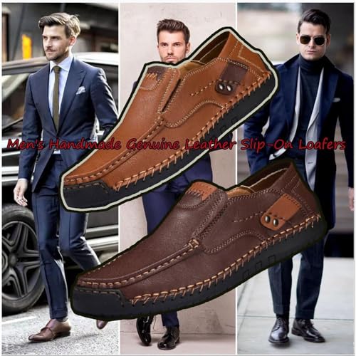 Enjeer Orthopedic Walking Shoes Mens, Ideacloth Men's Waterproof Fashion Orthopedic Driving Shoes, Men's Handmade Genuine Leather Slip-On Loafers4