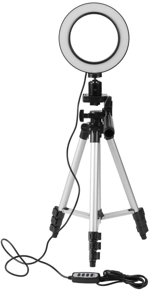 Trendyest 5.7-inch Dimmable LED Studio Camera Ring Light Stand Annular Lamp (Black)