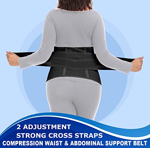 Abdominal Binder Post Surgery For Men And Women, Postpartum Belly Band, Hernia Belt Stomach Compression Wrap For Hernia Surgery, C-Section, Natural Birth, Abdominal Injuries,Black,S/M #TOP3