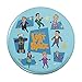 Lost In Space Cartoon Crew Floating Retro Style Pinback Button Pin