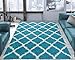 Ottomanson Collection Shag Trellis Area Rug, 3'3" x 4'7", Turquoise