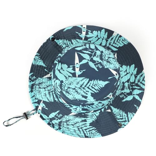 Image of Printed Bucket Hat UPF 50+ Quick-Dry Breathable Sun Hat, Roll-Up Brim Boonie Hat with Adjustable Fit for Beach Hiking Fishing