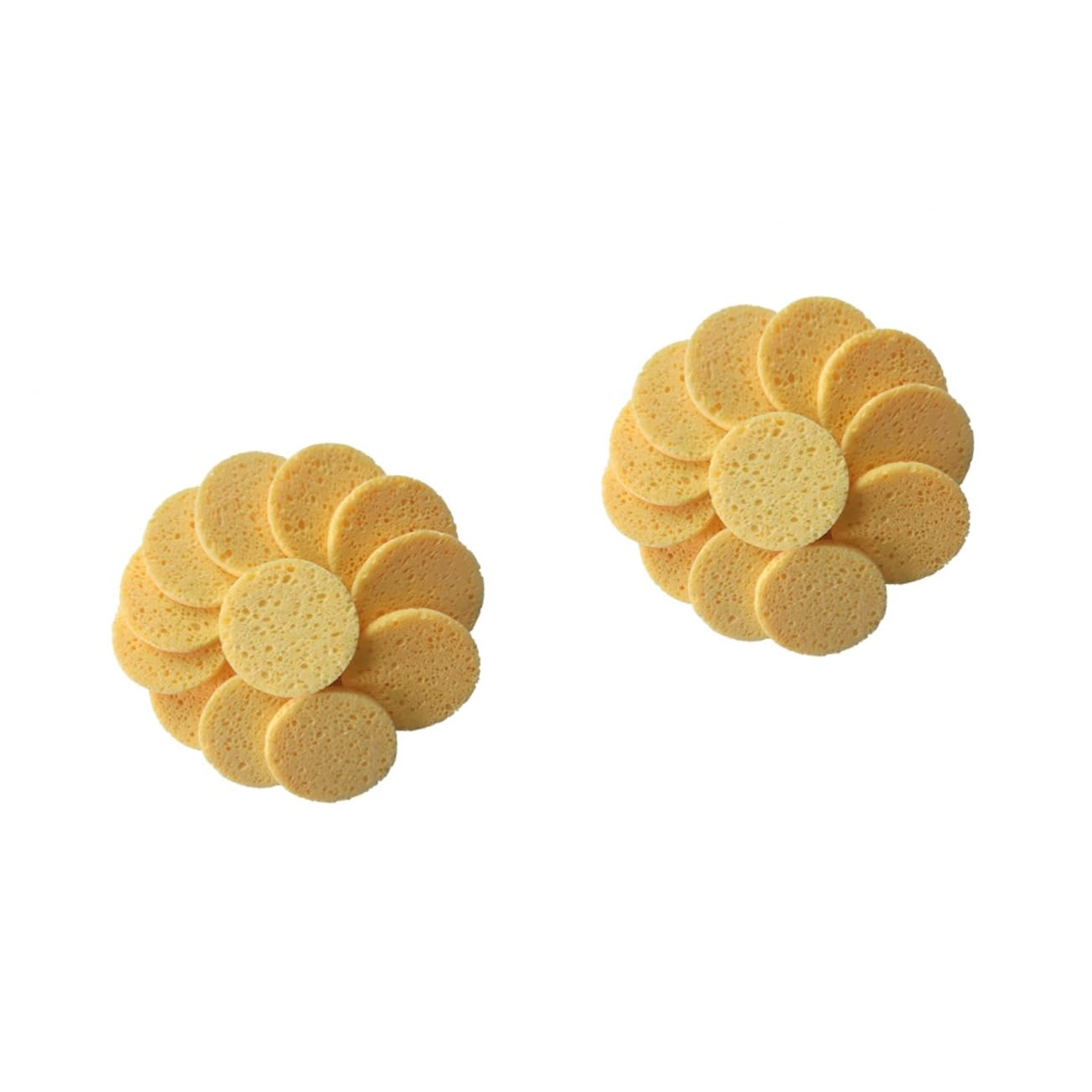 Healeved 100pezzi Pz Spugne Cellulosa Naturale Per Pulizia Viso Strumenti Per Rimozione Make-up Morbide e Delicate Formato Rotondo Per Esfoliazione e Detersione Pori