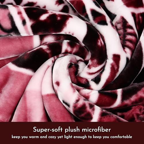 Image of Signature Special Limited Edition Super Soft Double Layered Blanket - 1100 GSM Winter Luxury - Reversible, Ultra Warm & Plush - King & Single Bed (Crimson Fusion, Double)