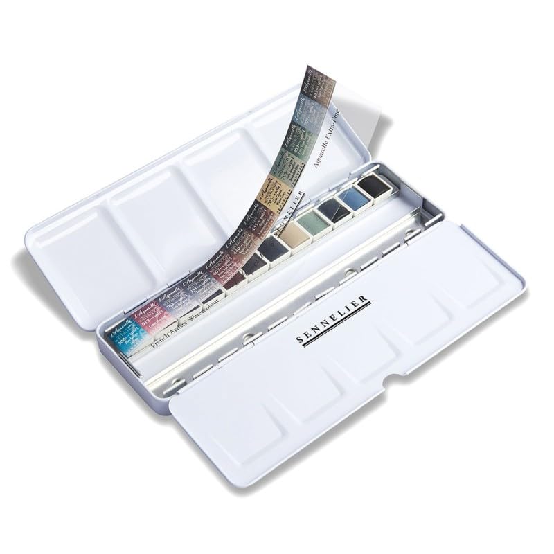 Aquarelle Sennelier boîte en métal 12 godets : le coffret idéal pour carnet de voyage