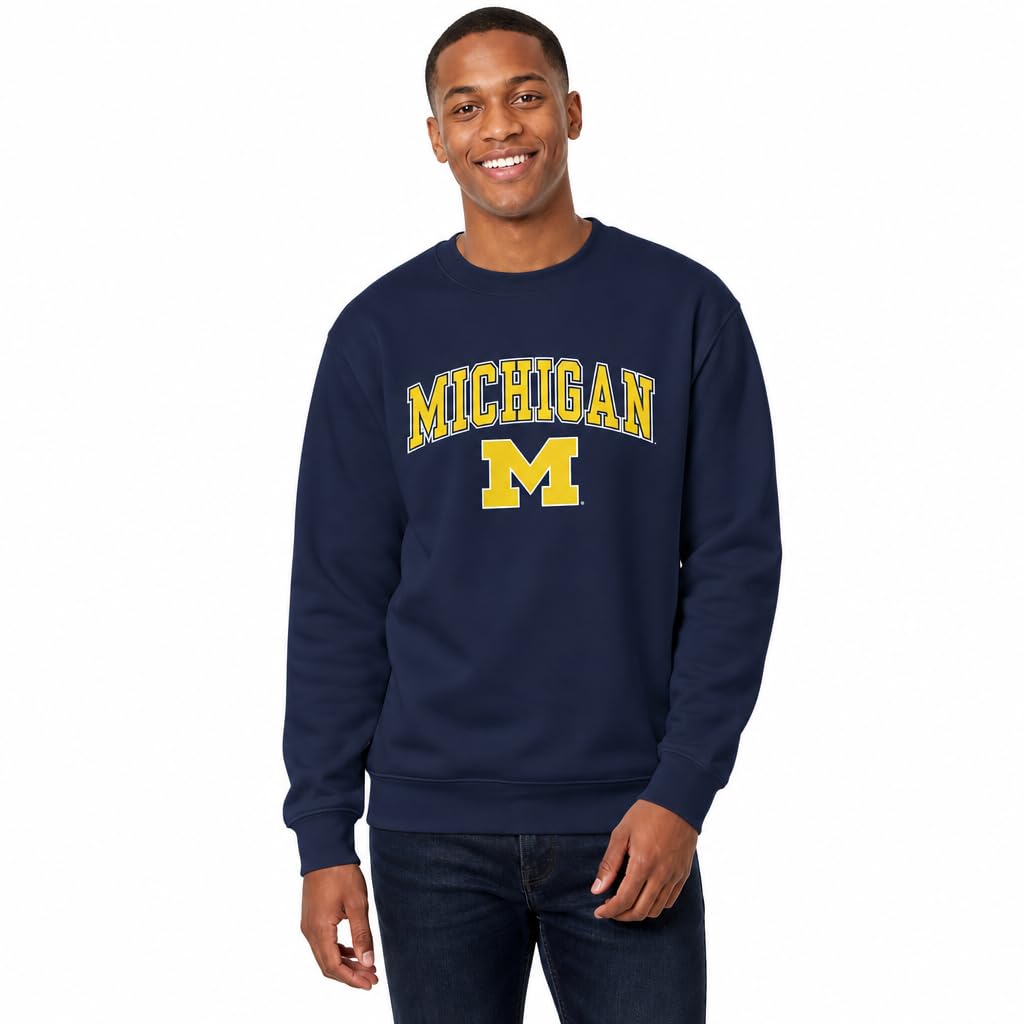 NCAA College Sweatshirt Fleece Crewneck Pullover for Men and Women