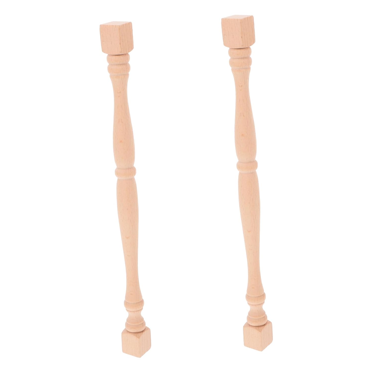 BETOOKY 2pcs Wooden Balusters for Staircase Railings, Unfinished Natural Wood Spindles with Robust Structure, Decorative and Sturdy Baluster Columns for Indoor Furniture and Crafts