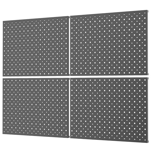 WALMANN 4-Pack 12"x16" Metal Pegboard Panels, Tool Organizer Pegboard