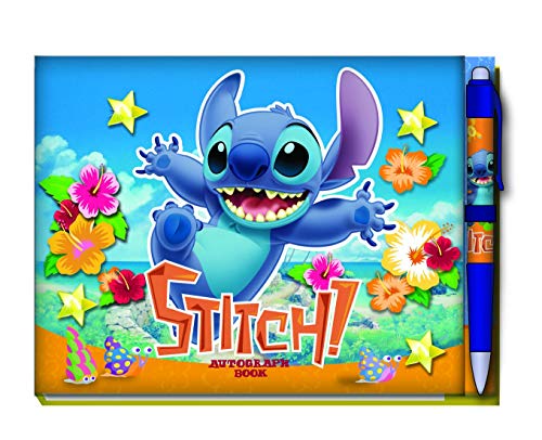 Libro de autógrafos de Stitch con bolígrafo integrado anti-pérdida