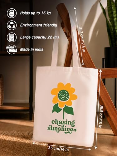 Image of DOODLE Premium Canvas Tote Bag for Women with Zip and Inner Pocket for Shopping, Office, Travel and Daily Use