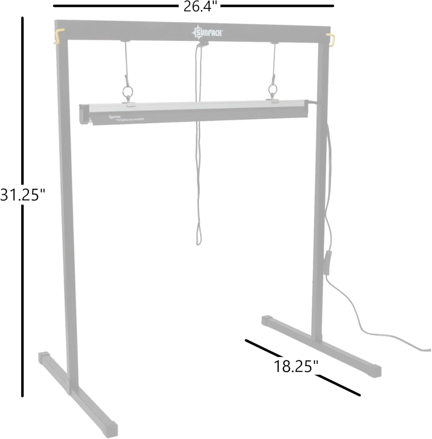 SUNPACK Metal Grow Light Stand with T5 Light System - Ideal for Greenhouses or Indoor Gardening, 6400K Grow Light with Reflectors (26.4")