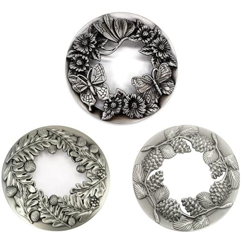 Hicello - Hicello Lot de 3 Couvercles de Bougie en Métal Argenté | Mieux Brûler Bougies Parfumées Illuma lid Cloche Ajourée Brûler Uniformément Abat-Jour Fondre Uniforme pour Bougie