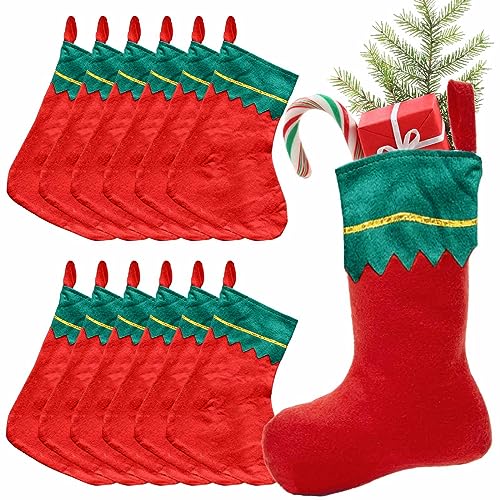 CINGHIA 12 peças meias natalícias decoração, botas de Natal 36 x 23 x 16 cm, meias de Natal, meia de Natal, bota de Natal para encher e pendurar