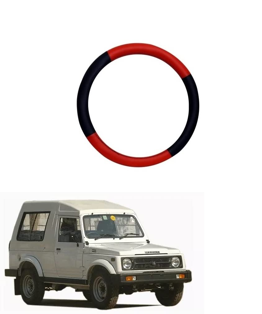 Car Steering Wheel Cover Red/Black Colour Suitable for Maruti Gypsy-image-9