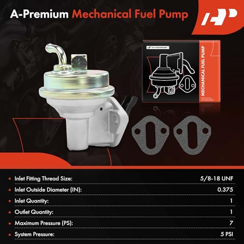A-Premium Mechanical Fuel Pump with Gasket Compatible with Chevy, GMC, Pontiac, Buick & Oldsmobile Models - 350, 327, 383, Blazer, Camaro, Malibu, Monte Carlo, Jimmy, C1500, Century, Regal, Grand Am - Thumbnail 3
