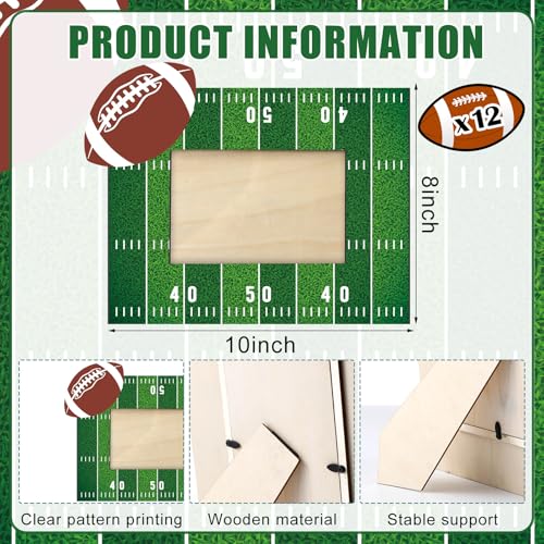 Burbell 12 Pcs Football Picture Frames 4x6, Wood Photo Rugby Frame by Burbell - Used condition - Image 3