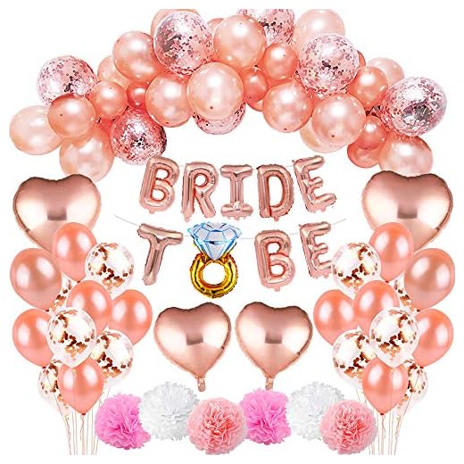 MMTX Hen Party Decoration, Bachelorette Classy Team Bride Party Supplies con Bride To Be Foil Globos, Confetti Globos de látex y Paper Pom Poms para Hen Night Party Pack de 37