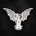 Ectogasm Winged Devil Woman Witchy Enamel Pin - Black, Silver - Divine Feminine Mystical Artwork Accessory Gothic Witchcore Style Goth Fashion