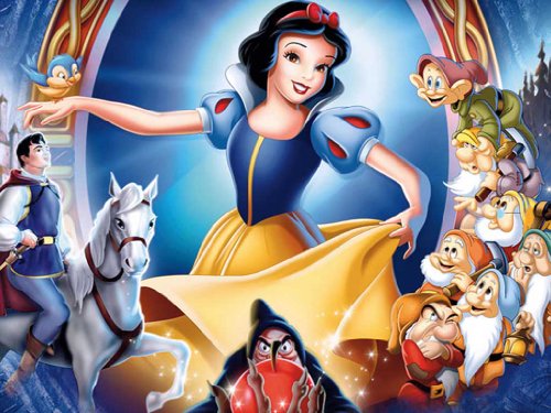 canvas35 de los niños A1 tamaño Brillante Póster de 33 x 24 Inch Blancanieves y los Siete...