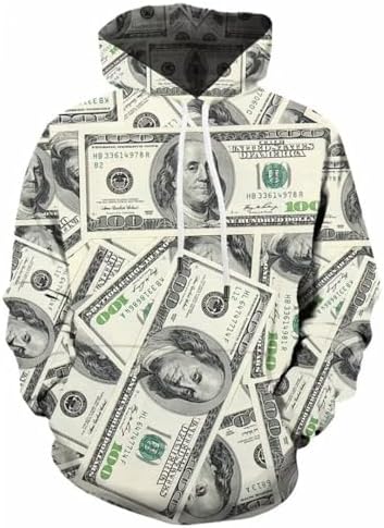 Men's Women's Dollar 3D Printed Hoodie Funny Money Sweatshirts Pullover Hoodie Casual Sweater image 3