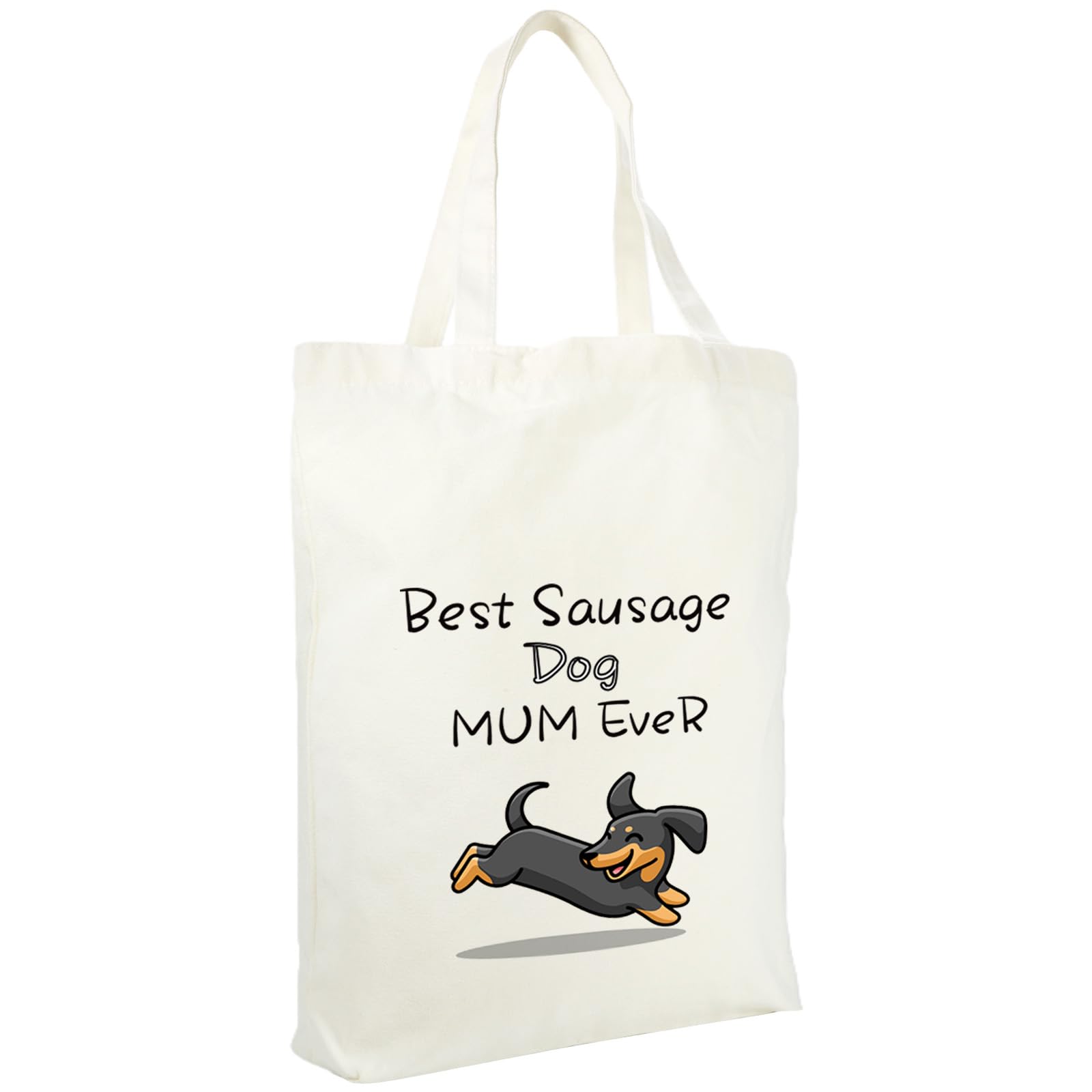 Karkar Sausage Dog Cotton Canvas Tote Bag for Women
