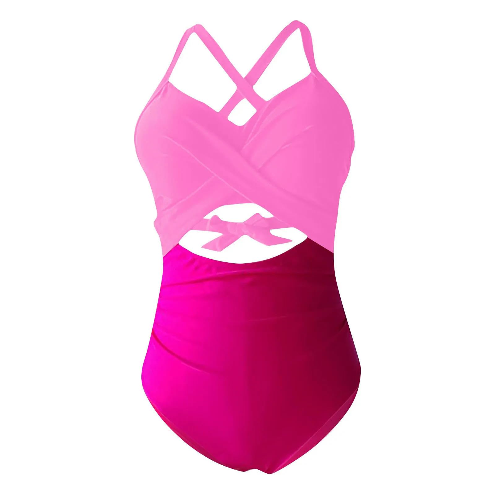 Imbottito Halter Swimwear Costume da Bagno in Bikini A Croce Vuota Colorato Femminile (con Cuscinetto per Il Torace Senza Reggiseno in Acciaio)