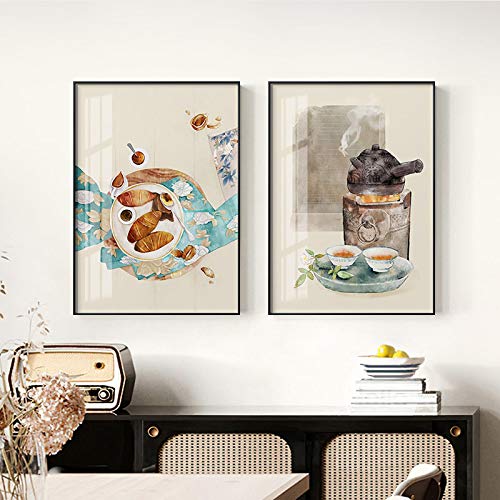 Art mural impression-style chinois pour transformer un mur blanc de 60x80cm