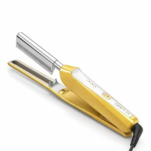 Peine caliente eléctrico para pelucas, peine caliente de doble voltaje para cabello de mujeres negras, peine alisador prensado peines con una bolsa,