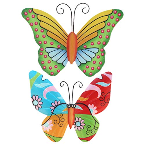 Cabilock 2 peças de decoração de arte de parede borboleta de metal, decoração inspiradora de parede