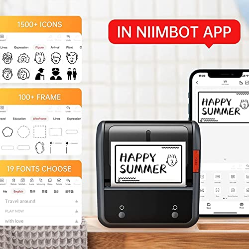 Niimbot B3S Label Maker Machine With Tape, Portable Bluetooth Thermal Sticker Printer, 3 Inch Print Width, Monochrome #TOP4