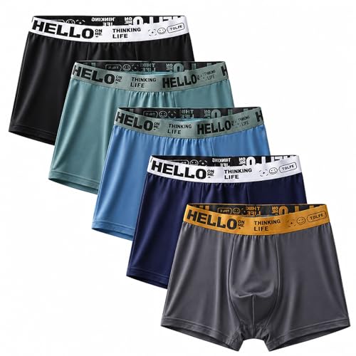 YE Shuran Mens Boxer Briefs 5 Pack Cooling Lightweight Underwear Multicolor