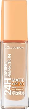 Collection Cosmetics Lasting Perfection Matte Foundation, Full Coverage, Anti-Ageing Effect, 24 Hour Wear, SPF 30, Contains Niacinamide, 27ml, Beige Neutral