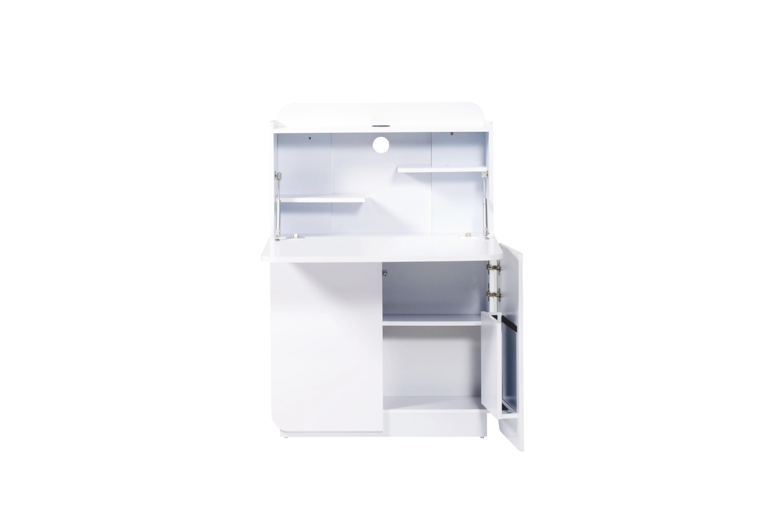 Jahnke CU-CULTURE MC HG-WS Mediencenter/Sekretär, E1-Holzwerkstoffplatten, beschichtet, hochglanz / weiß, 79,5 x 27,8 x 119 cm