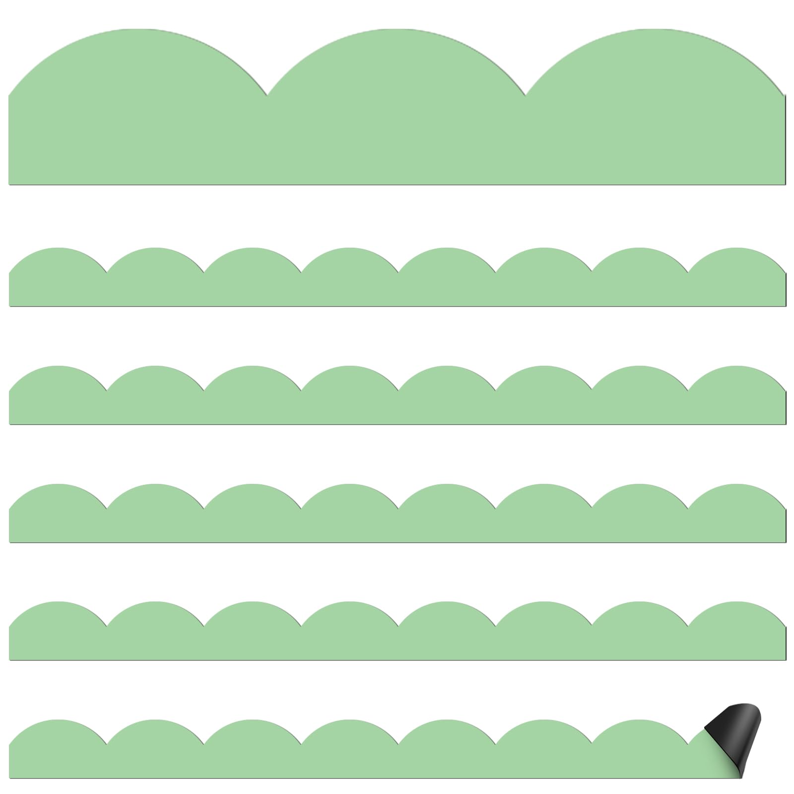 Mooliwe 24 Pcs Magnetic Borders for Classroom Bulletin Board Scalloped Magnetic Whiteboard Classroom Strips for School Chalkboard Trim Office