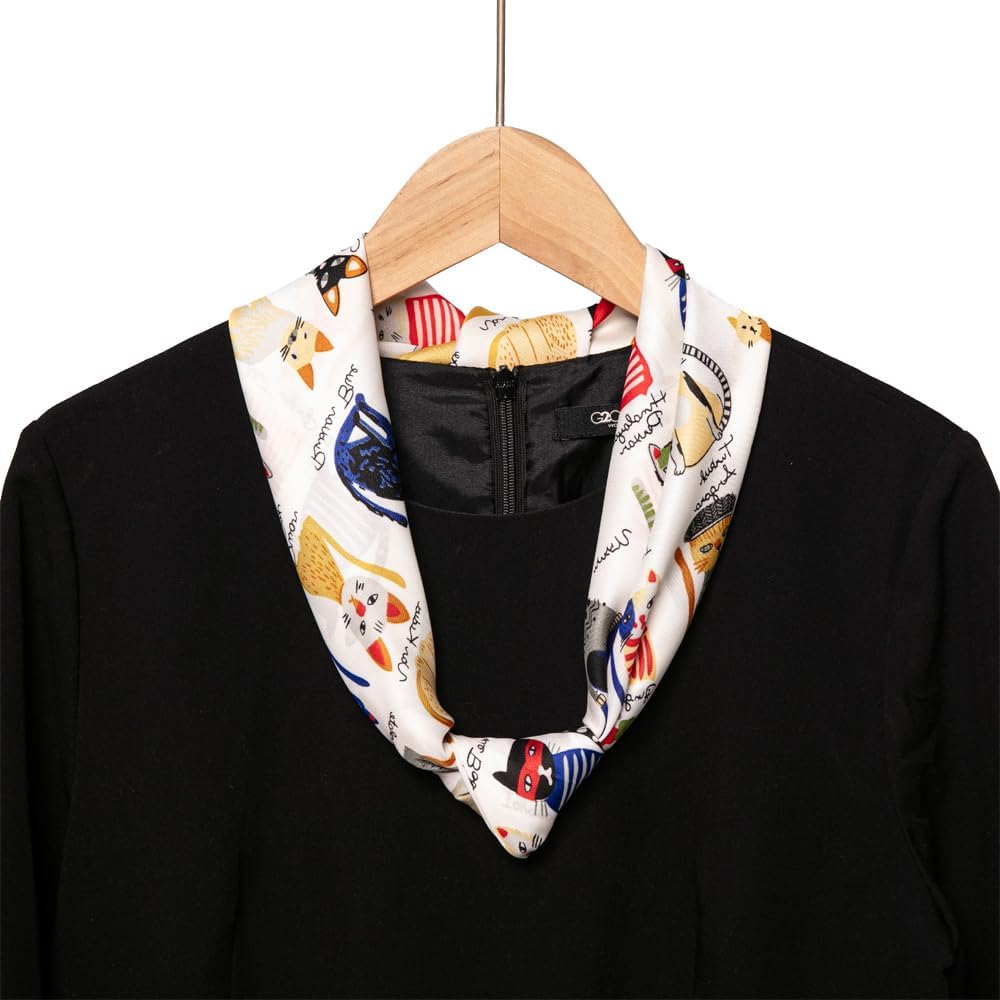 27 inch Silk Feeling Scarf Medium Square Satin Head Scarves Fashion Neck Scarfs for Women - Image 7