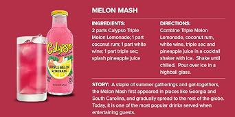 Calypso Lemonade | Island-Inspired Flavors with Real Lemon | (Pack of 12, Tripple Melon Lemonade)