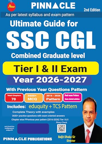 Image of SSC CGL 2026 - 27 Ultimate Guide for Tier 1 & Tier 2 | 10 Years Chapterwise Previous Year Solved Papers ( 2016 - 2026 ) | 3600+ MCQs | Eduquity + TCS Pattern | 2nd Edition