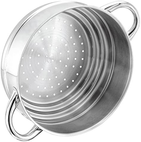 Stellar 1000 Steamer Insert S159 Stainless Steel Stepped Open Steamer with Twin Handles - Fits Any 16cm, 18cm or 20cm Pans - Fully Guaranteed
