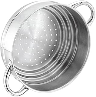 Stellar 1000 Steamer Insert S159 Stainless Steel Stepped Open Steamer with Twin Handles - Fits Any 16cm, 18cm or 20cm Pans - Fully Guaranteed