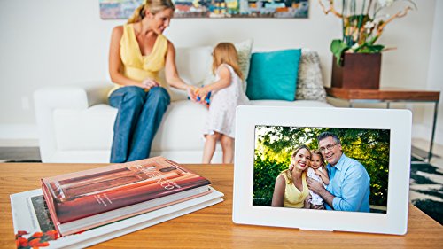 PhotoSpring (16GB) 10 inch WiFi Cloud Digital Picture Frame - Battery, Touch Screen, Plays Video and Photo Slideshows, HD IPS Display, iPhone & Android app (White - 15,000 Photos) - Thumbnail 3