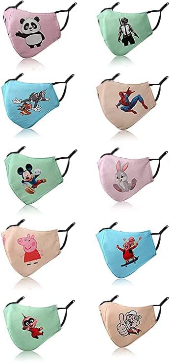 BIGXEN Skin Friendly Cotton Kids Mask | Multi Layer Different Design & Cartoon Kids Face Mask | Soft Ribbed Earloops Reusable & Washable Face Mask- Children, Without Valve_Pack of 10 (B0CR67DL6X) Amazon Price History, Amazon Price Tracker