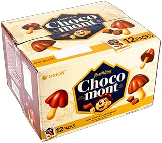 Generic Orion Choco mont (Mushroom Shaped Mini Chocolate Biscuits) 12 Pack In Box