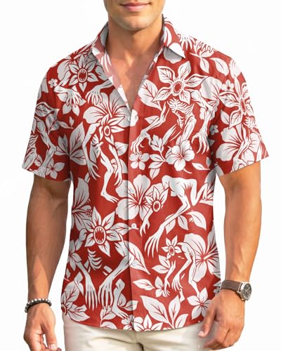 Image of 99TIMORO Fathers Funny Mens Hawaiian Shirt, Movie Button Down Short Sleeve Top, Father Day Summer Gifts
