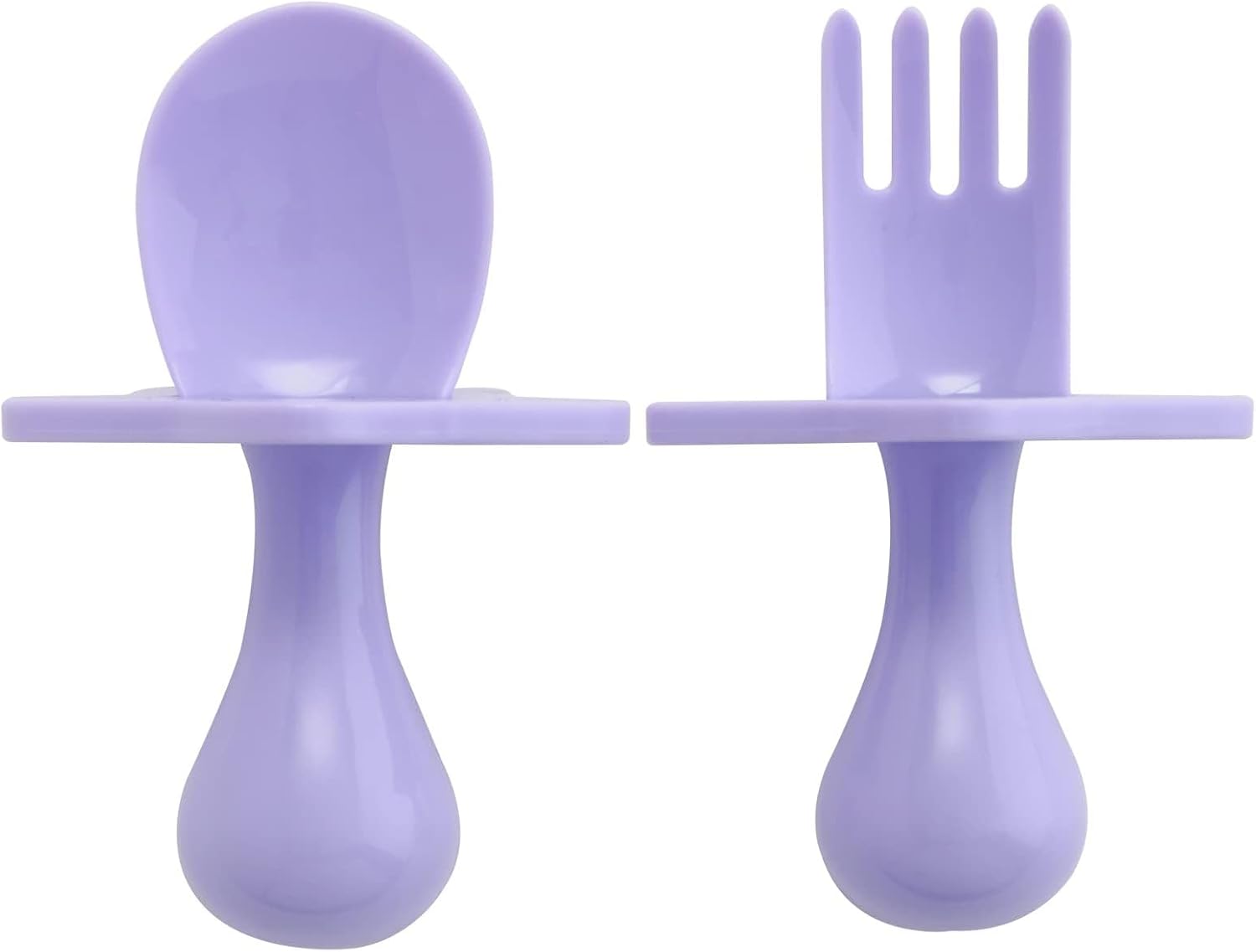 Nooli Toddler Utensils - Silicone Baby Spoon, Forks, BPA & Phthalates-Free, Dishwasher & Sterilizer Safe, Lavender - Baby Spoon Silicone - Kids Forks