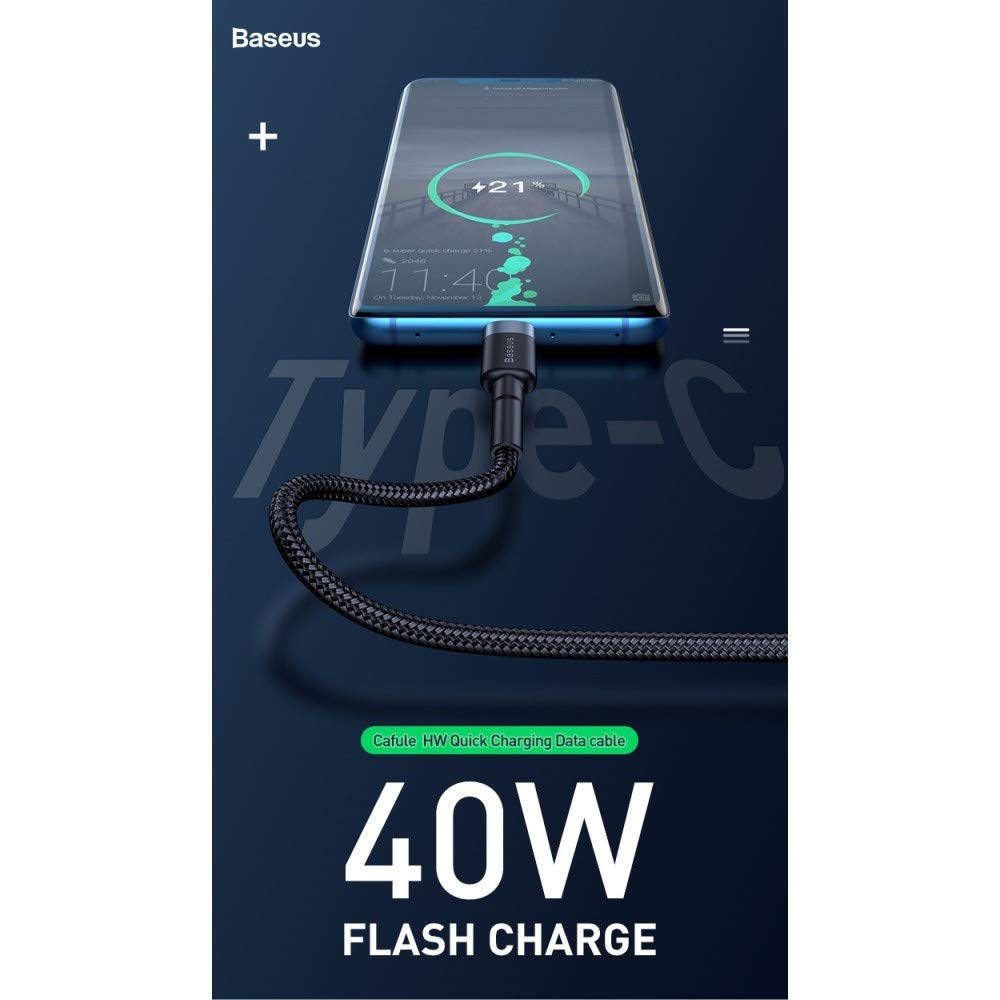 Baseus Cafule HW QC Data Cable U Type-C 40W 1m - Gray
