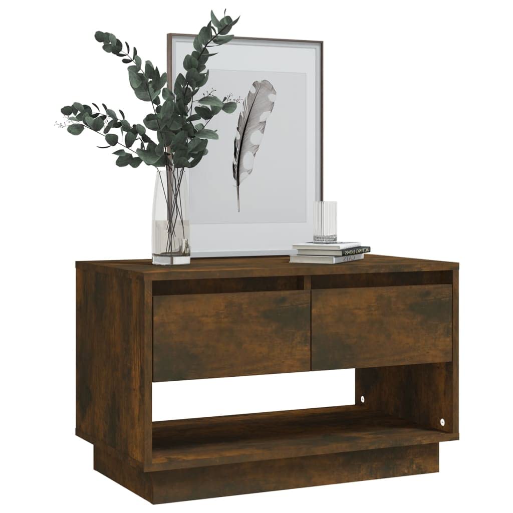 Générique Chene Fume szafka pod telewizor 70x41x44 cm Drewno Ingenierie | 2 szuflady, 1 otwarta komora, przechowywanie DVD i konsoli, łatwe czyszczenie