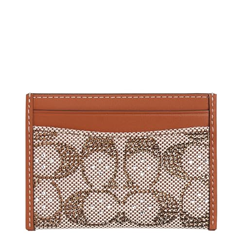 Coach Women's Crystal Signature Jacquard Essen Card Case, LH/Burnished Amber, One Size - image 1