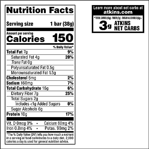 Image of Atkins Pumpkin Pie Snack Bar, 10g Protein, 3g Net Carbs, 5 Count | High Fiber, Great On-the-Go Snack, 2g Sugar, Individually Wrapped, Delicious Pumpkin Flavor