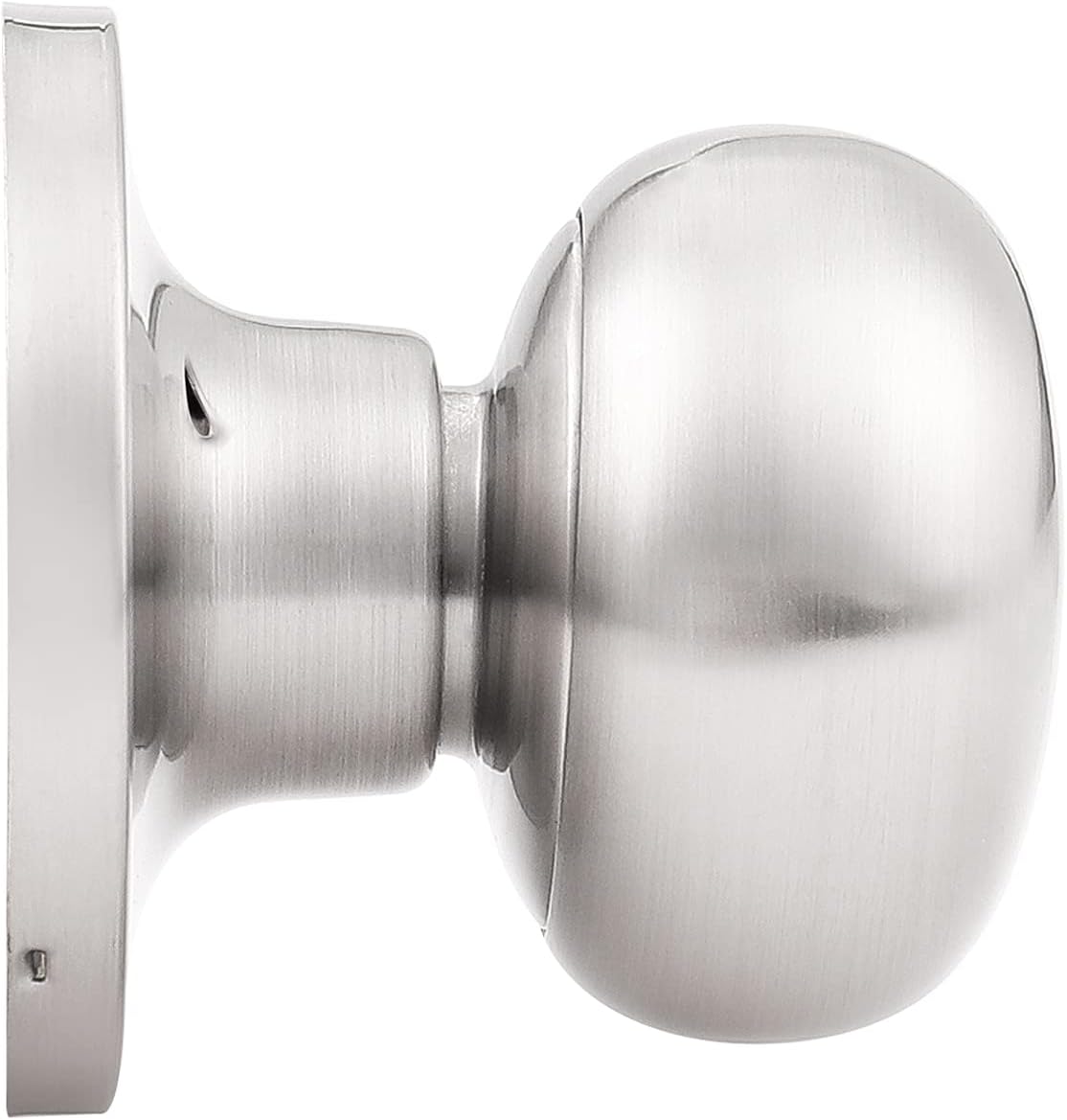 GOBEKOR 2 Pack Single Dummy Door Knobs Brushed Nickel Interior Dummy Knobs for French Doors Round Door Knobs Stainless Steel Door Pull